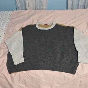 Vince Camuto Charcoal and Light Gray Crew Neck Sweater